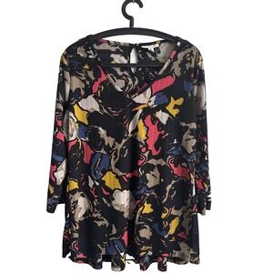 Dana Buchman Womens XL Tunic Top Femine Whimsigoth Everyday Timeless Staple